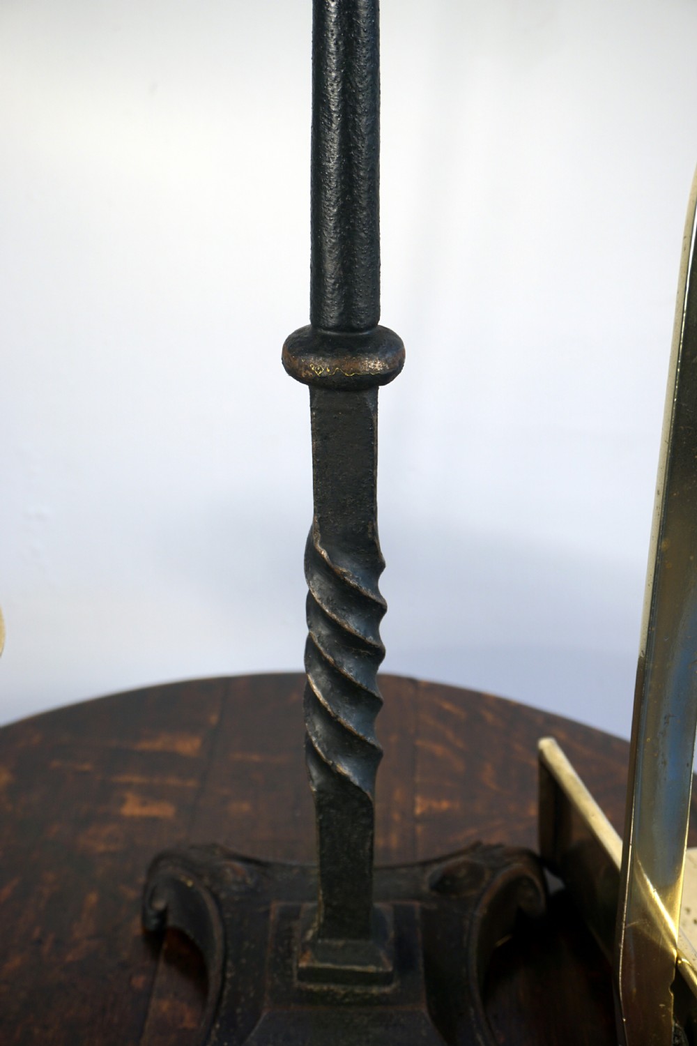An amazing hand forged wrought iron and brass set of early Victorian scales View IV