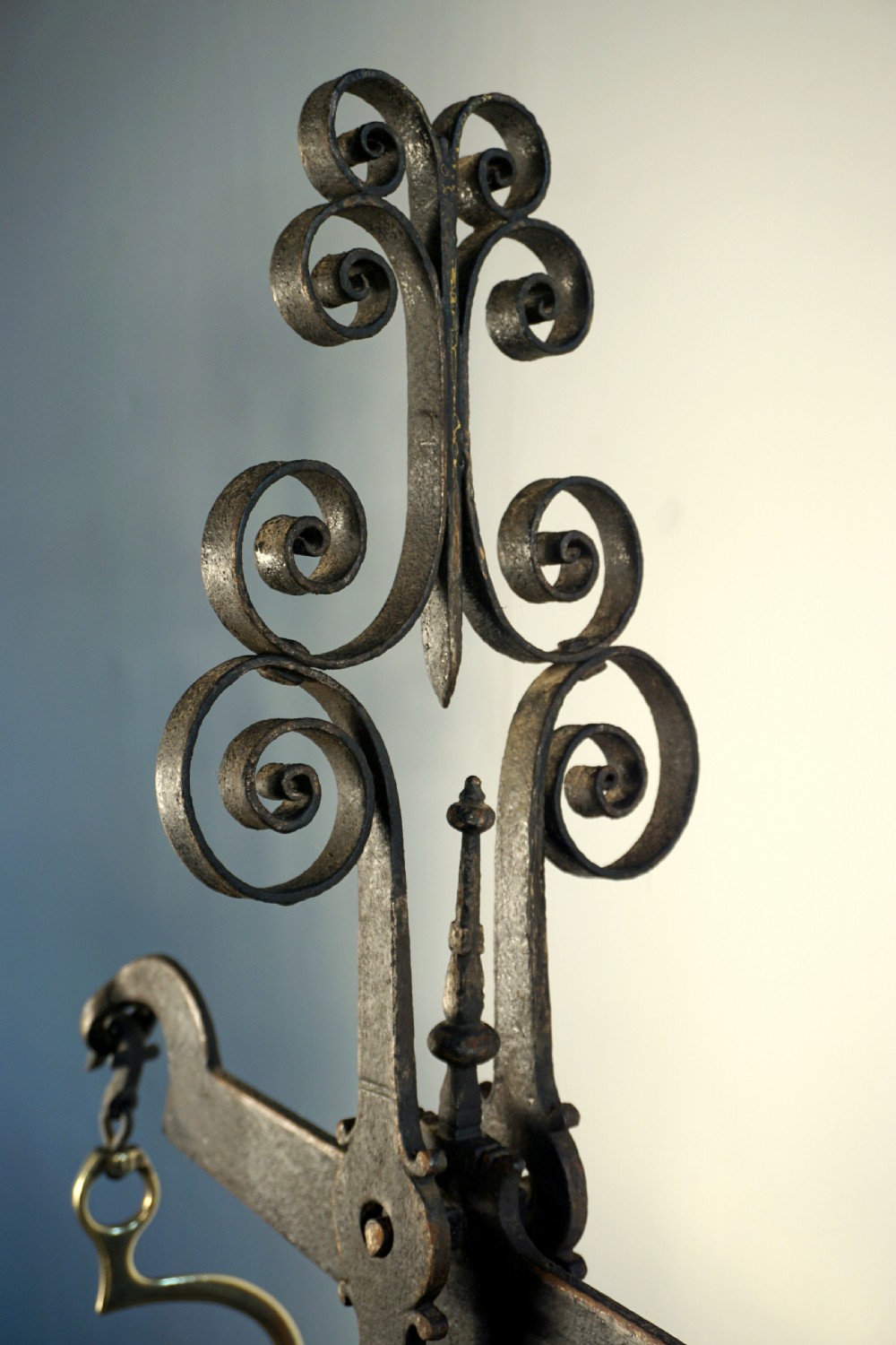 An amazing hand forged wrought iron and brass set of early Victorian scales View V