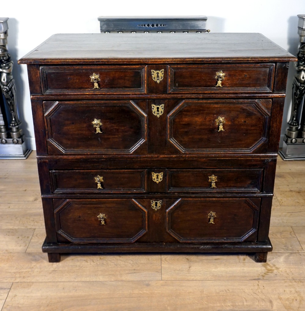 A good Jacobean oak chest of drawers View II