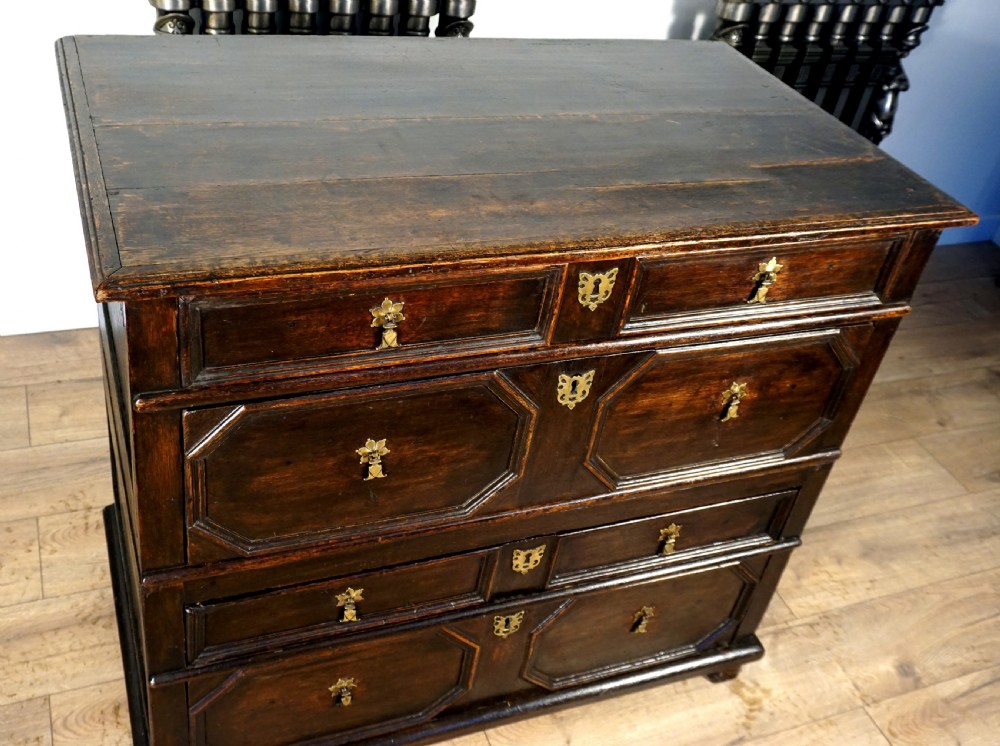 A good Jacobean oak chest of drawers View III