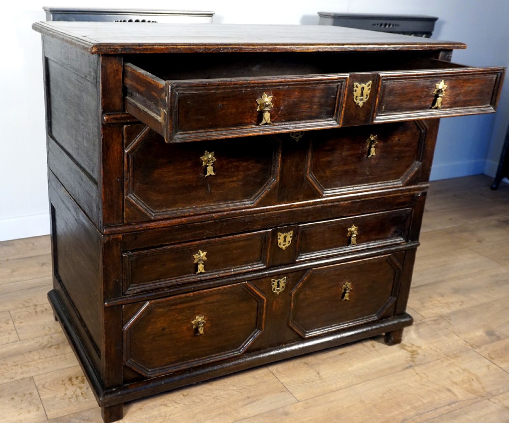 A good Jacobean oak chest of drawers View IV