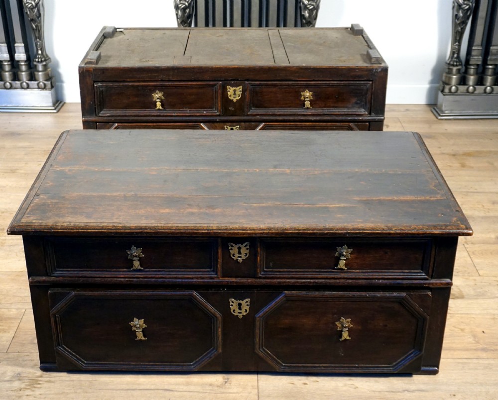 A good Jacobean oak chest of drawers View X