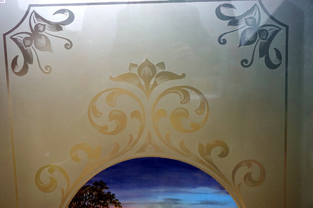 An exceptionally good pair of late Victorian etched plate glass and coloured windows View IV