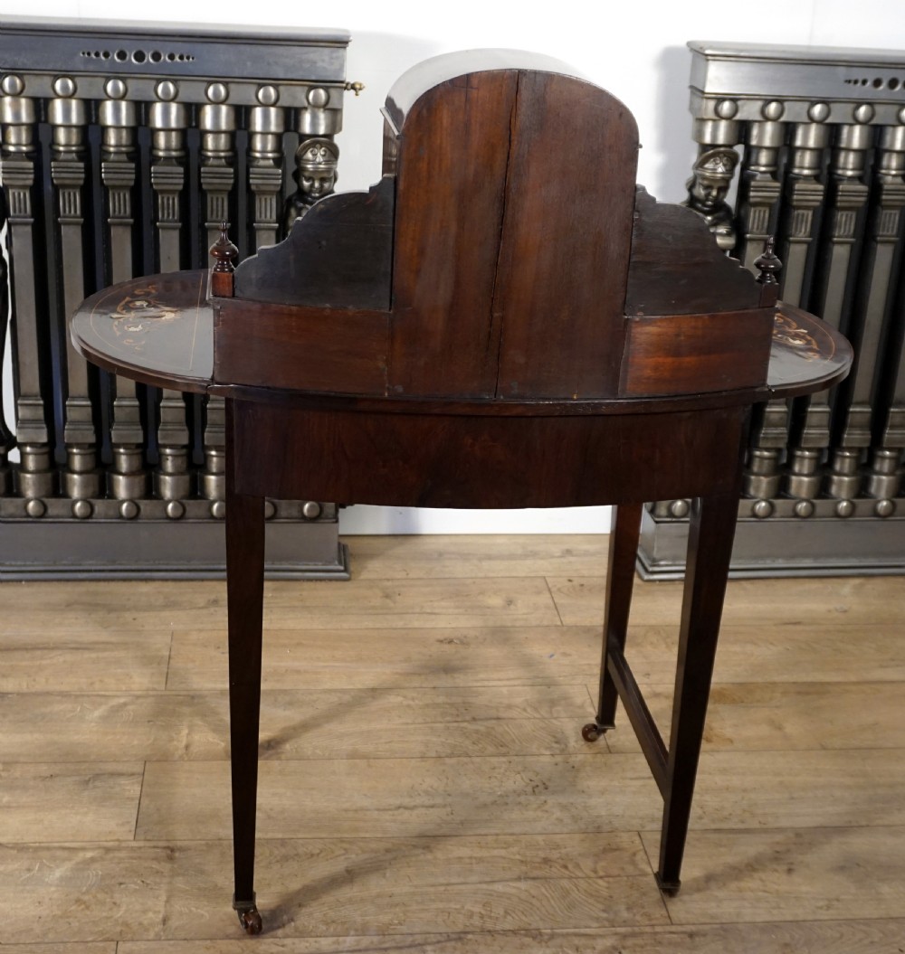 An absolutely stunning petite Rosewood Victorian marquetry inlaid Bonheur De Jour  View IX