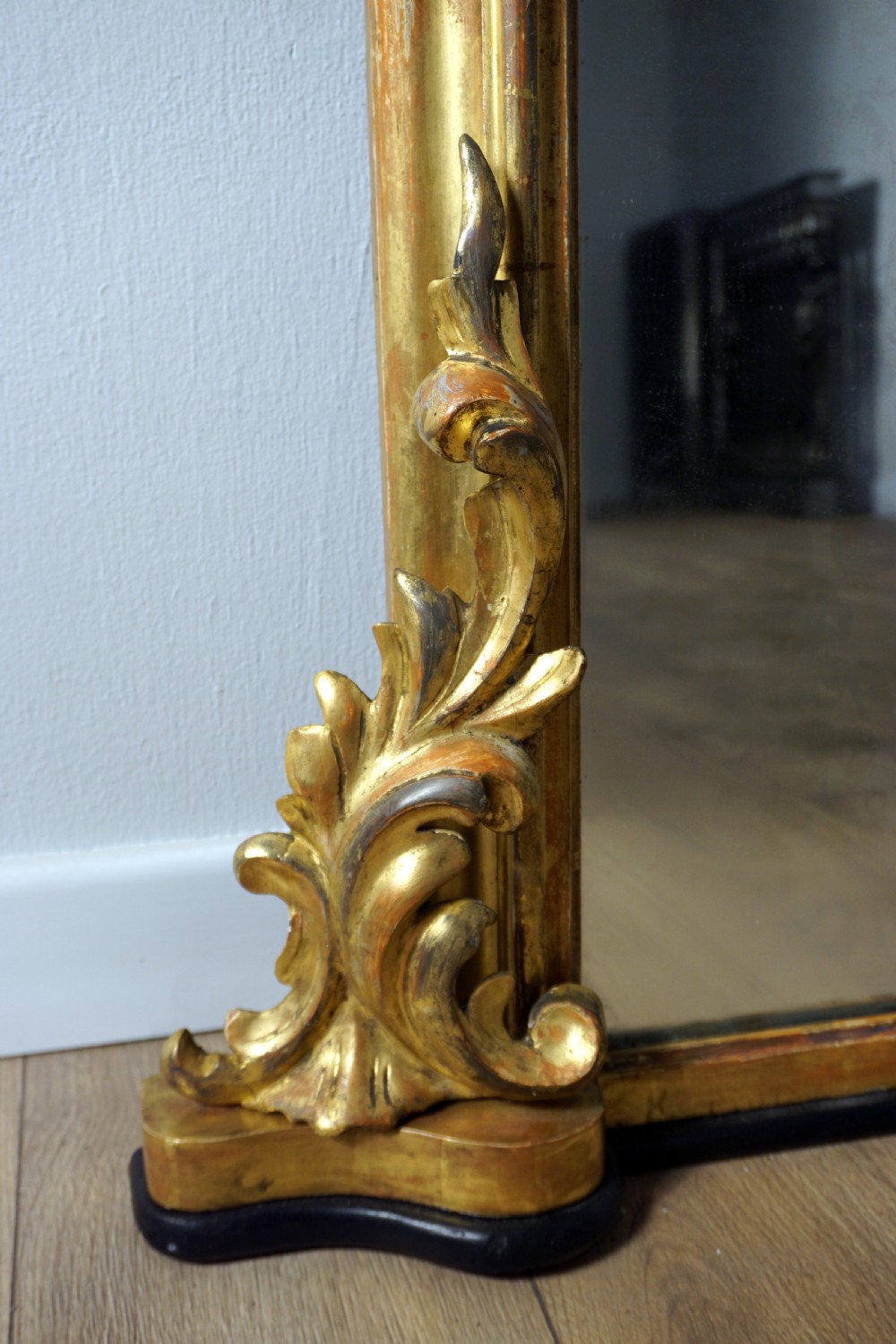 A good carved and gilded regency English overmantle mirror View III