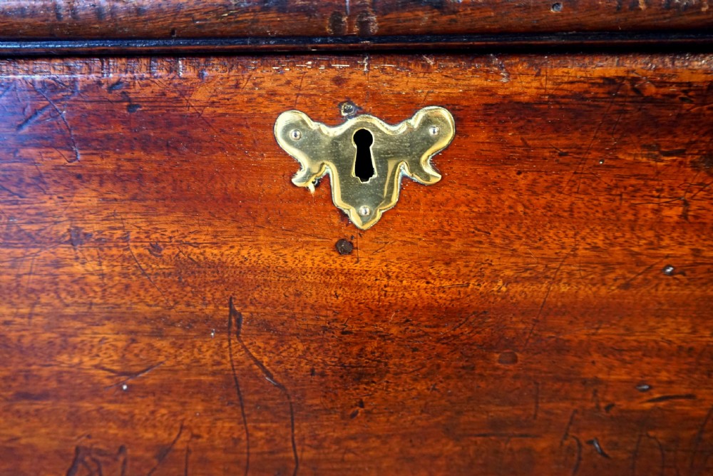 A good mahogany English early 19th century military trunk  View V