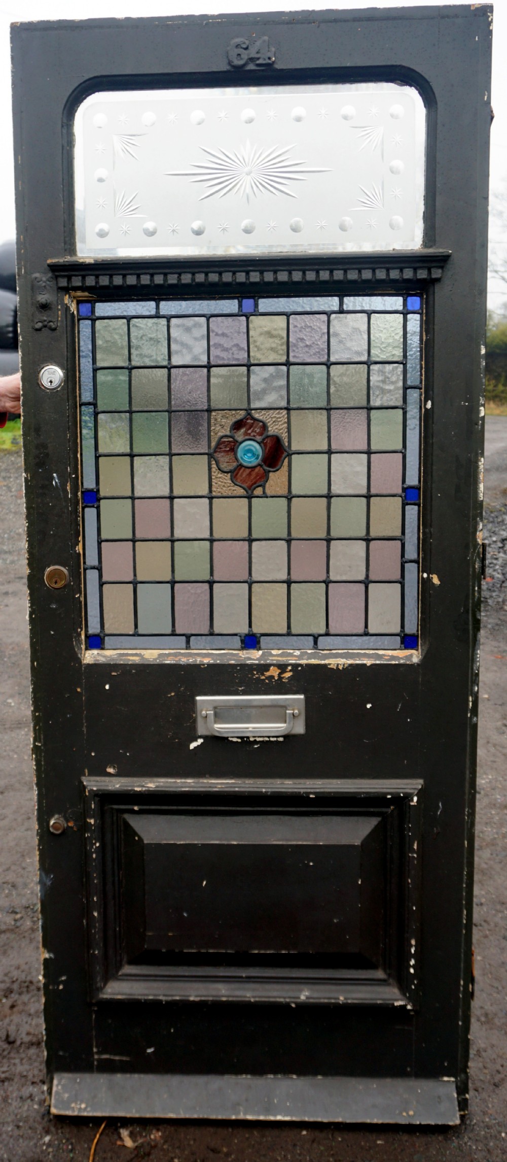 A fabulous Victorian front door with stained and etched glass