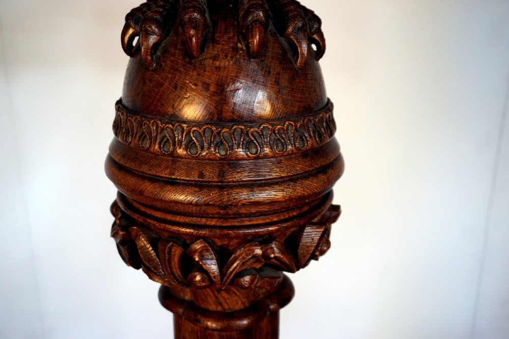 A Victorian solid oak carved eagle lecturn  View IV