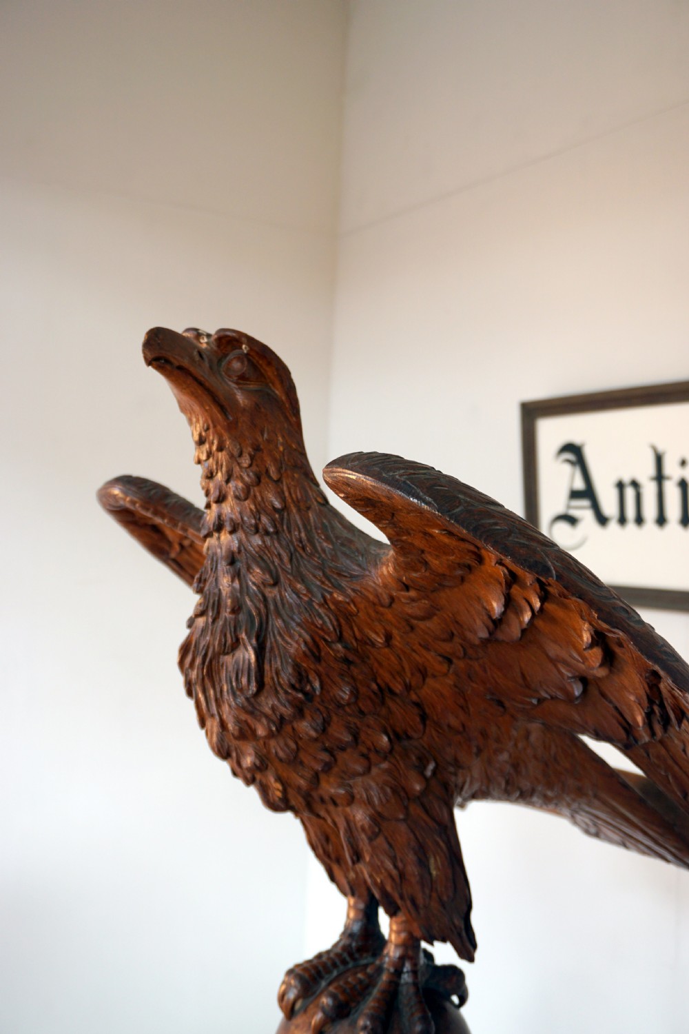 A Victorian solid oak carved eagle lecturn  View VI