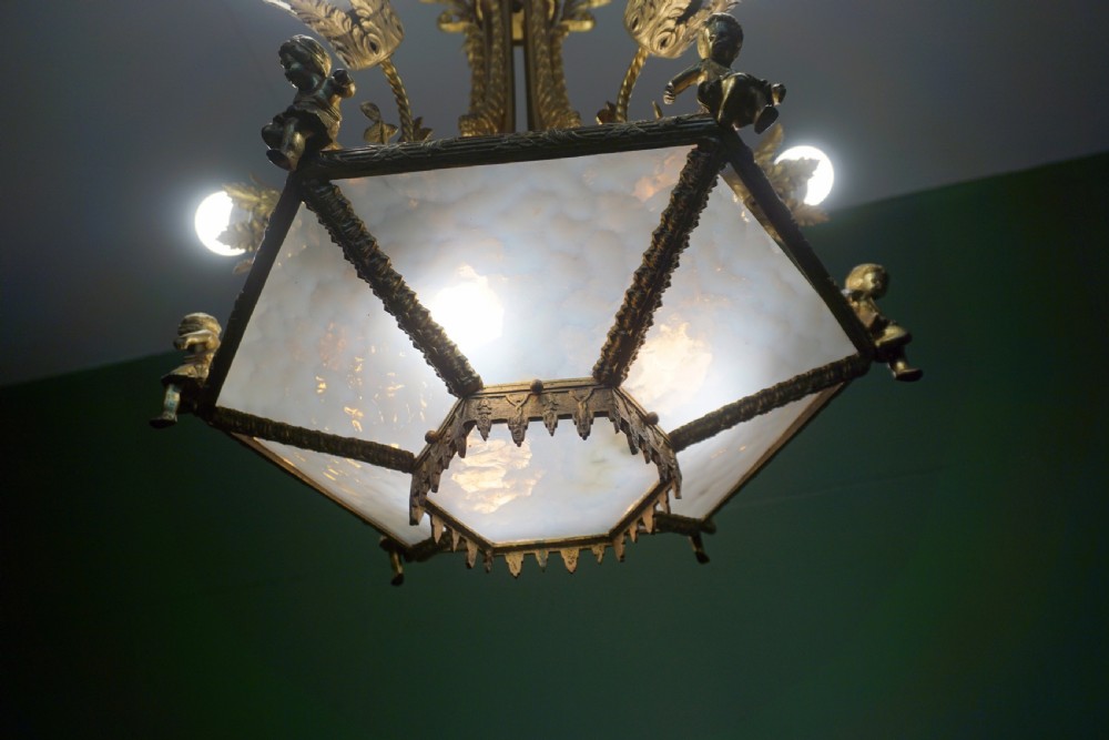 A very attractive French decorative brass and glass Chandelier  View IV