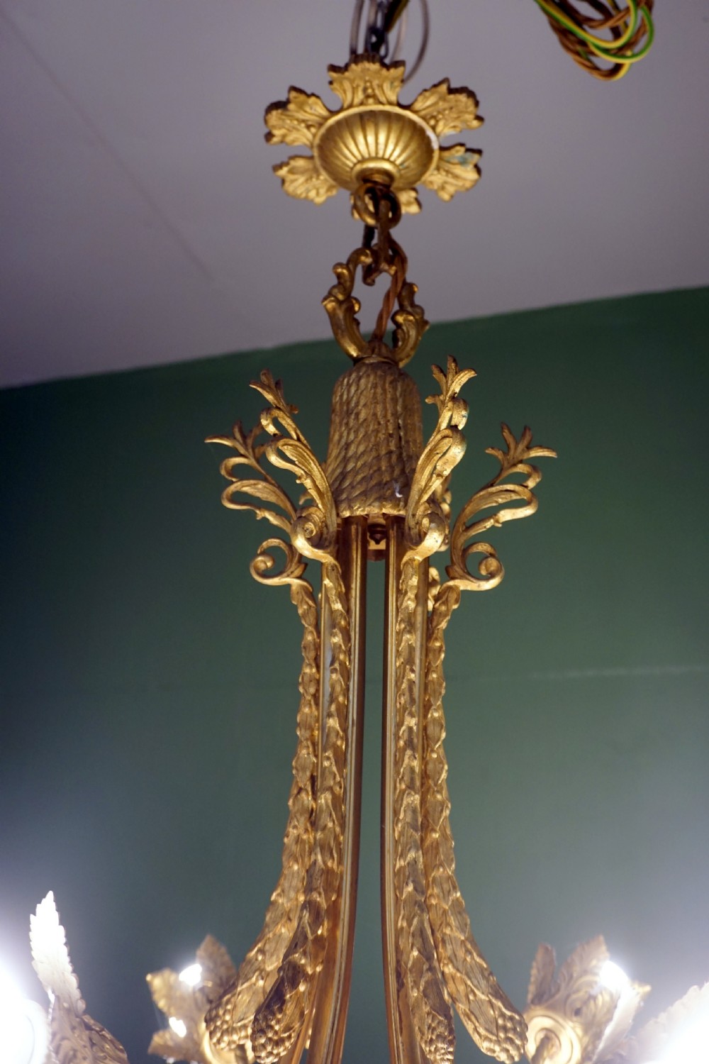 A very attractive French decorative brass and glass Chandelier  View V