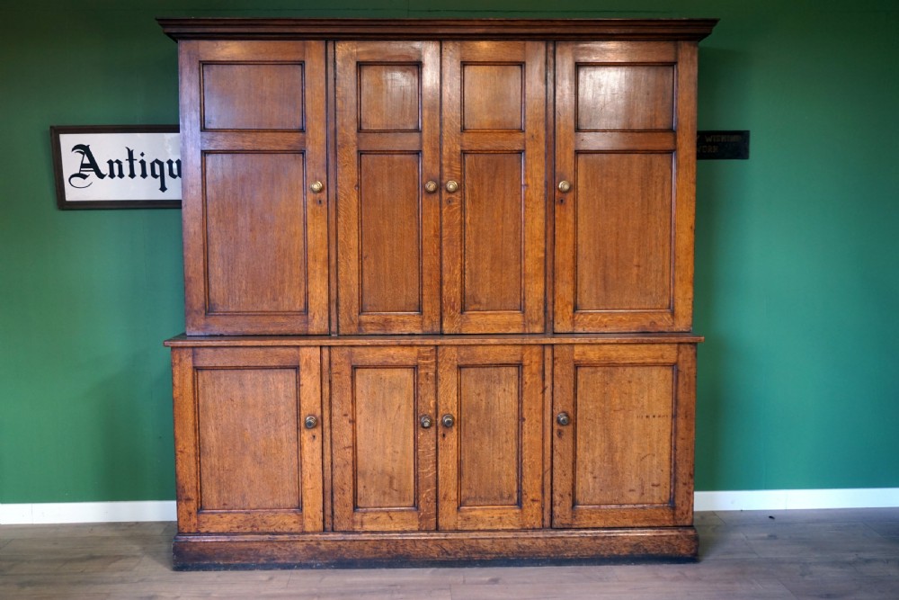 A superb oak housekeepers cupboard 