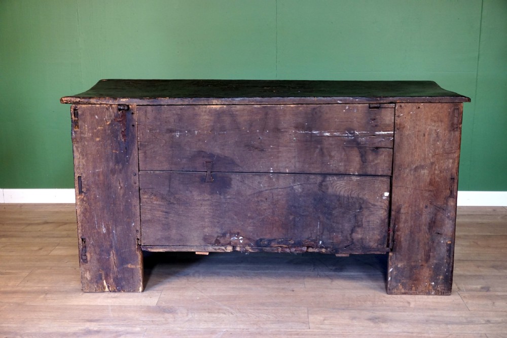 A Monumental chip carved Early English oak Coffer  View VII