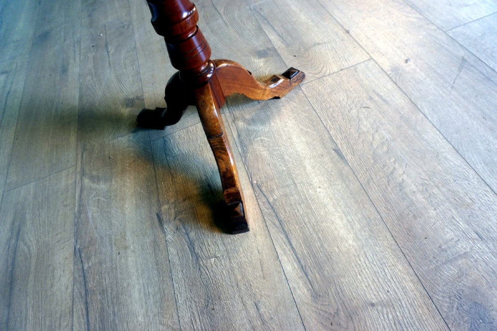 An absolutely stunning tripod tilt top specimen wood inlaid table View III