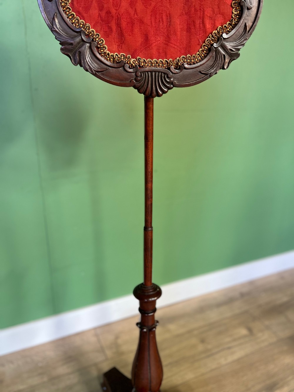 A lovely original adjustable Victorian pole screen View VI