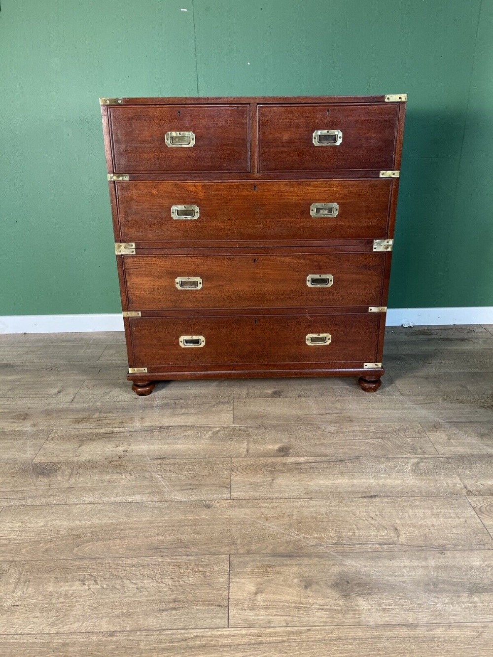 A good original teak Victorian campaign chest