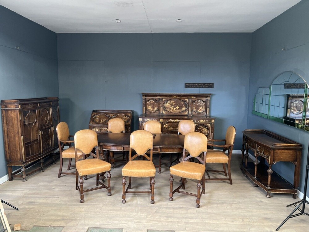 A fantastic 13 piece oak dining set