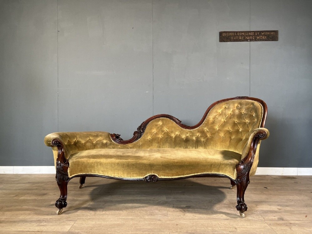 Antique Rosewood framed chaise lounge