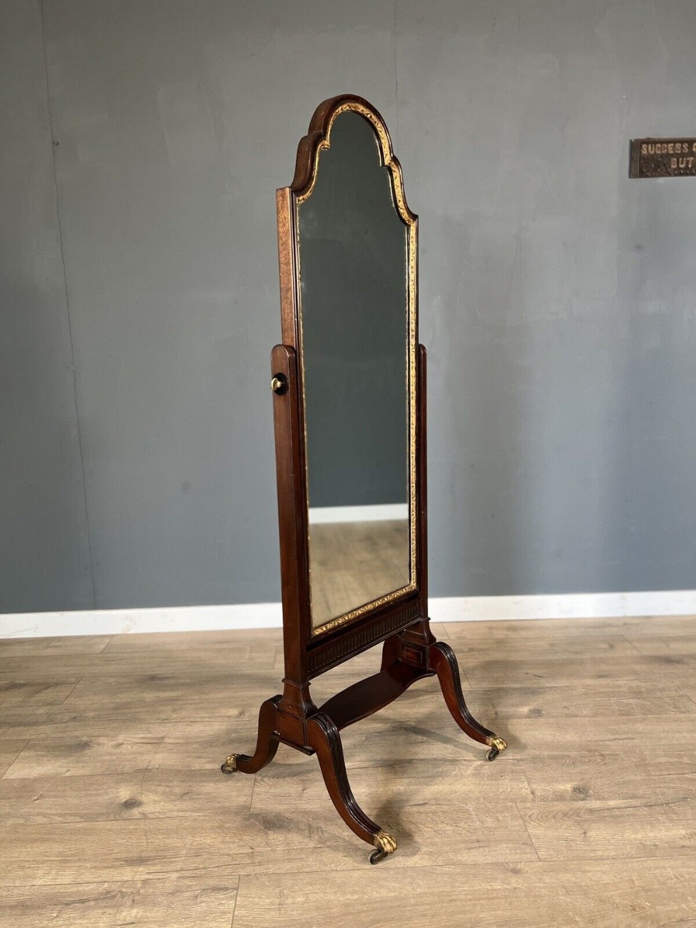 Edwardian mahogany Cheval mirror