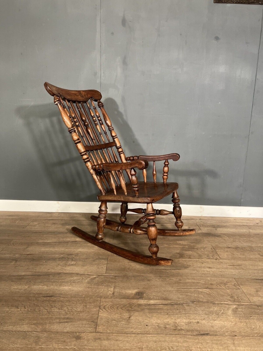 Country elm , ash and fruitwood Victorian rocking chair