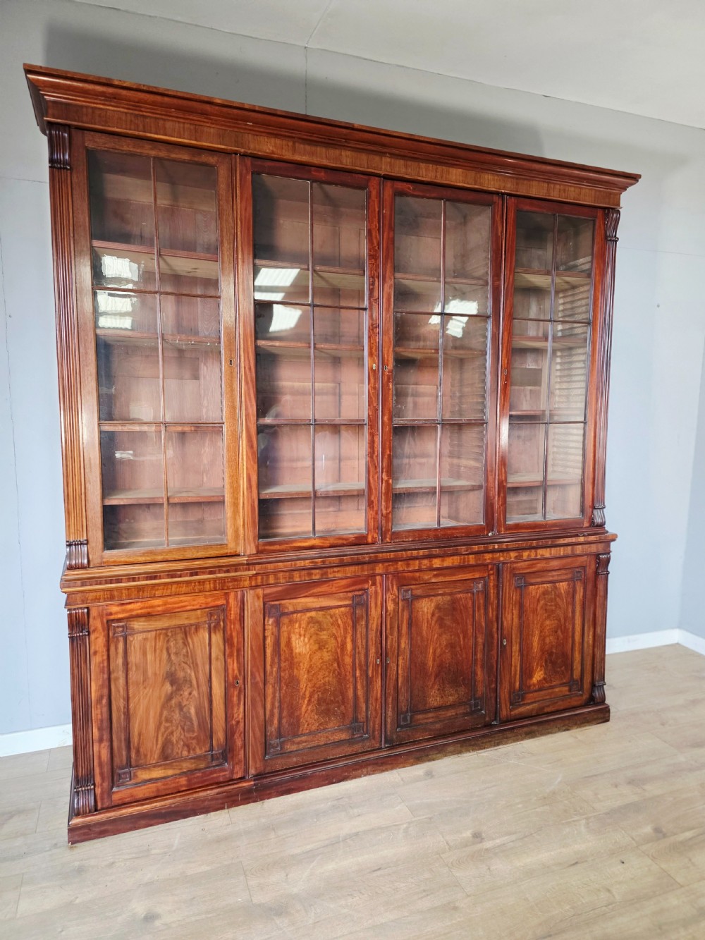1820 Regency 4 door Mahogany Bookcase  View II