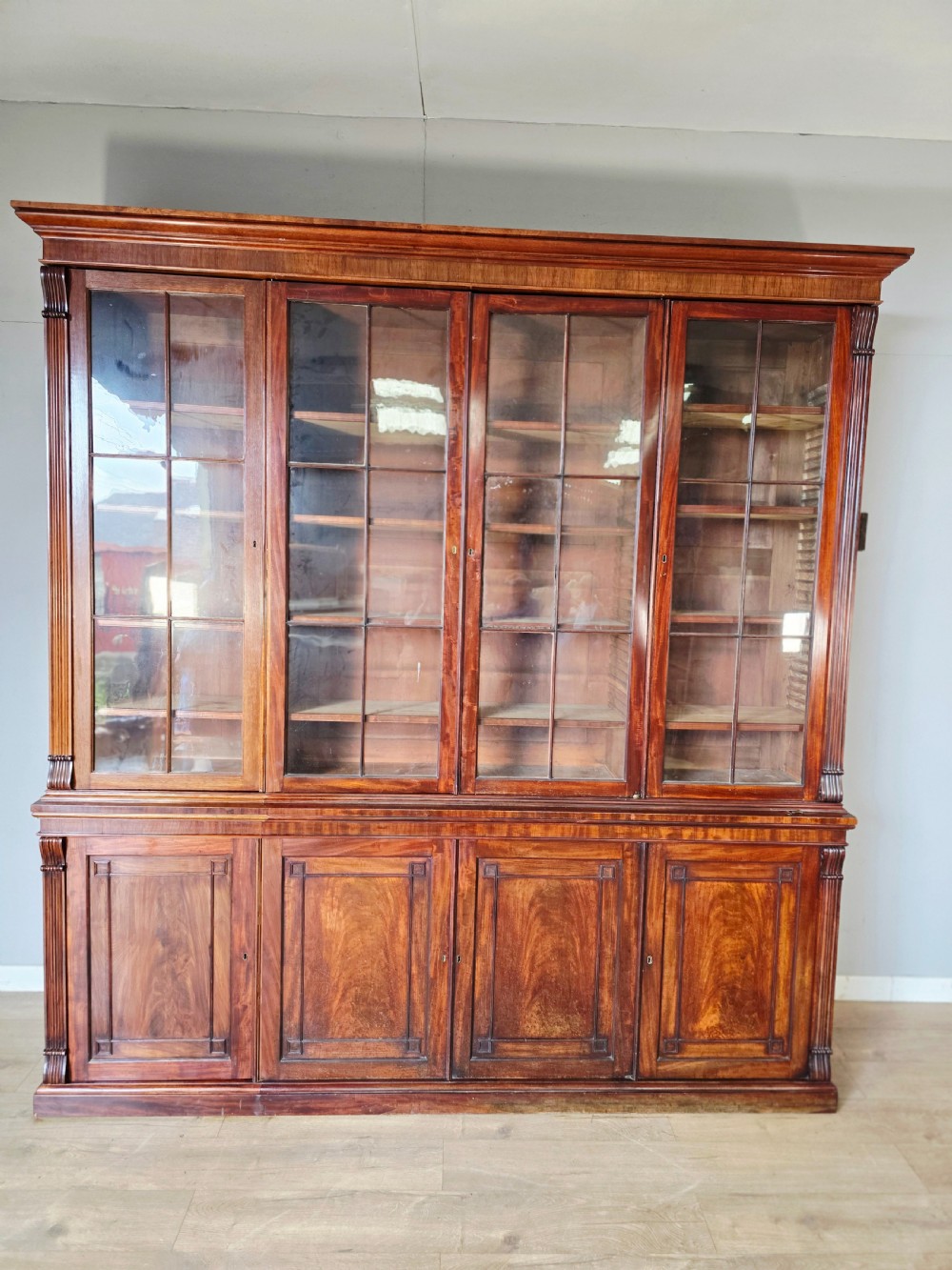 1820 Regency 4 door Mahogany Bookcase  View IV