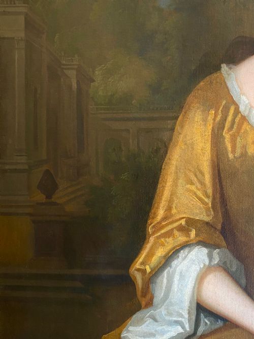 LATE 17TH CENTURY ENGLISH PORTRAIT OF A LADY CIRCLE OF CHARLES JERVAS - ADDITIONAL PHOTO 7