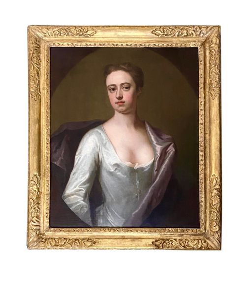 EARLY 18TH CENTURY OIL ON CANVAS ENGLISH PORTRAIT OF A LADY BY MICHAEL DAHL - ADDITIONAL PHOTO 5
