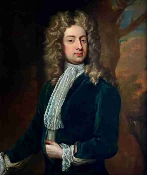 fig 1. OIL ON CANVAS PORTRAIT OF WILLIAM CONGREVE c.1709  -  STUDIO OF SIR GODFREY KNELLER