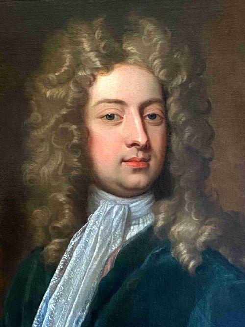 fig 2. OIL ON CANVAS PORTRAIT OF WILLIAM CONGREVE c.1709  -  STUDIO OF SIR GODFREY KNELLER