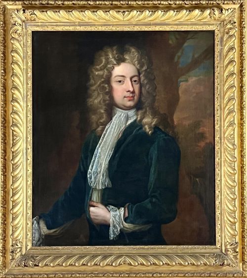 fig 4. OIL ON CANVAS PORTRAIT OF WILLIAM CONGREVE c.1709  -  STUDIO OF SIR GODFREY KNELLER