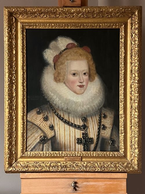 fig 2. 17TH CENTURY OIL ON PANEL PORTRAIT OF MARIA ANNA, INFANTA OF SPAIN (1606-1646) - CIRCLE OF BARTOLOMÉ GONZÁLEZ (1564-1627)