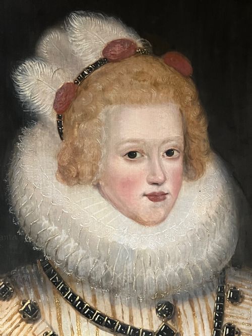 fig 3. 17TH CENTURY OIL ON PANEL PORTRAIT OF MARIA ANNA, INFANTA OF SPAIN (1606-1646) - CIRCLE OF BARTOLOMÉ GONZÁLEZ (1564-1627)
