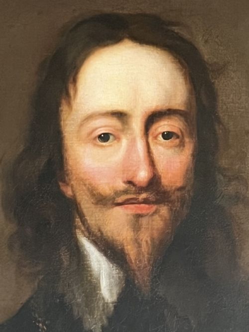 OIL ON CANVAS PORTRAIT OF KING CHARLES I HALF LENGTH WEARING ARMOUR AND THE BADGE OF THE ORDER OF THE GARTER AFTER SIR ANTHONY VAN DYKE - ADDITIONAL PHOTO 6