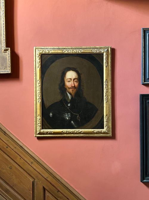 OIL ON CANVAS PORTRAIT OF KING CHARLES I HALF LENGTH WEARING ARMOUR AND THE BADGE OF THE ORDER OF THE GARTER AFTER SIR ANTHONY VAN DYKE - ADDITIONAL PHOTO 8