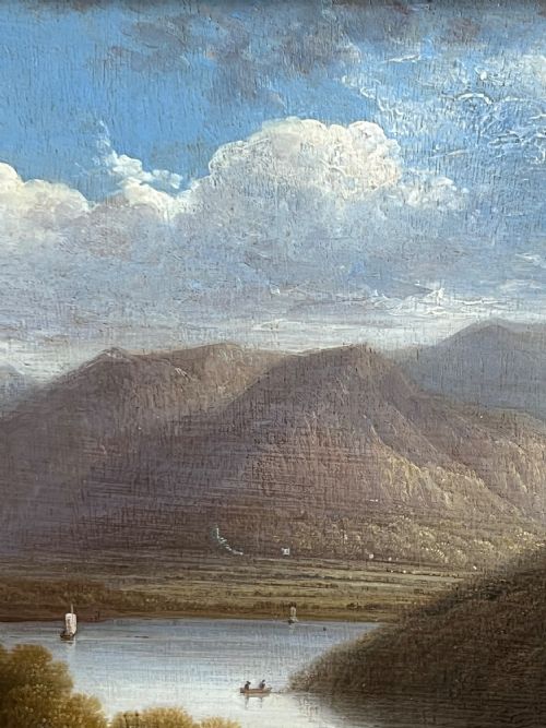 AN EARLY 19TH CENTURY OIL ON PANEL LAKELAND LANDSCAPE CIRCLE OF JOHN GLOVER 1767 1849 - ADDITIONAL PHOTO 3