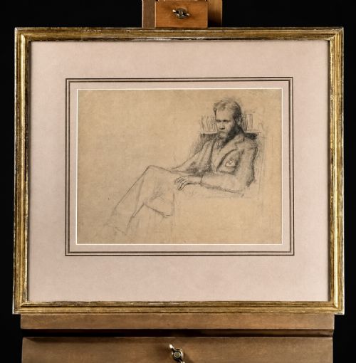 AUGUSTUS JOHN 18781961 PENCIL STUDY OF EDWARD NETTLESHIP