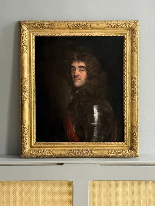 JOHN GREENHILL (c.1644-1676) - A CAVALIER HALF-LENGTH IN ARMOUR AND A RED SASH.