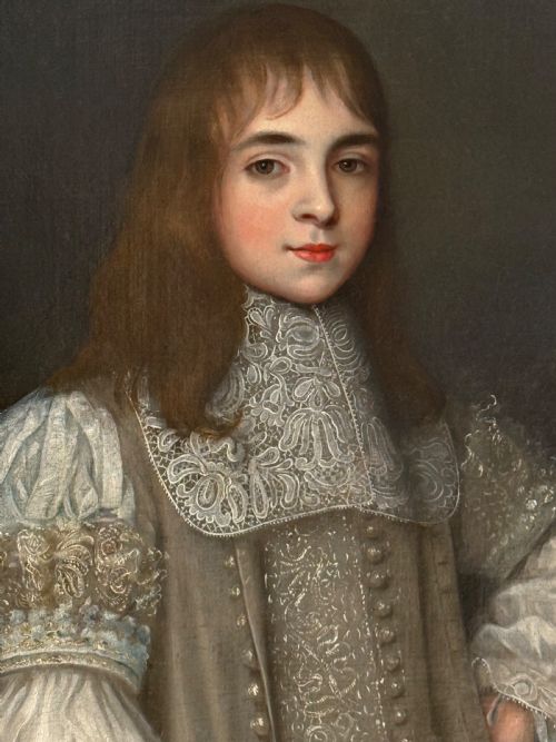 JOHN MICHAEL WRIGHT (1617 - 1694) - PORTRAIT OF A YOUNG GENTLEMAN IN ELABORATE COSTUME.
