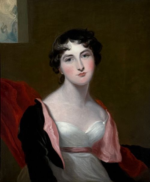 PORTRAIT OF MISS THAYER - STUDIO OF SIR THOMAS LAWRENCE P.R.A (1769 - 1830) 