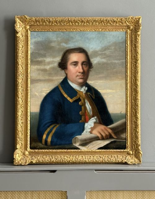 Lemuel Francis Abbott - Oil on Canvas Portrait of a Merchant Navy Captain C.1775