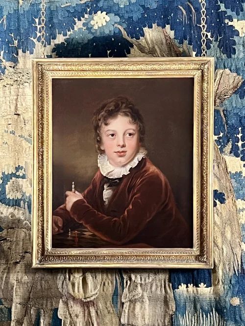 Margaret Sarah Carpenter (1793-1872) - The Young Chess Player Oil on Canvas