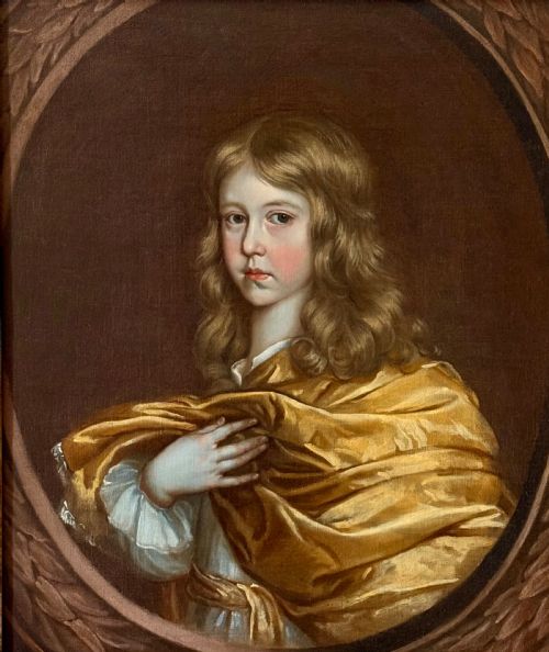 fig 4. 17TH CENTURY ENGLISH SCHOOL - A BOY WITH YELLOW SILK CAPE.