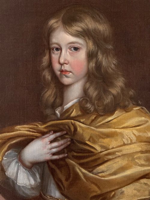 fig 3. 17TH CENTURY ENGLISH SCHOOL - A BOY WITH YELLOW SILK CAPE.