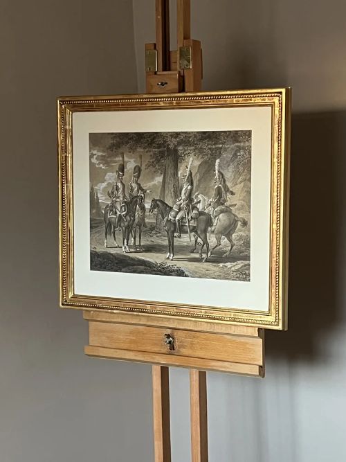 Vincenz Georg Kininger  (1767-1851) -  Drawing of Four French Cavalrymen in a Clearing C.1810