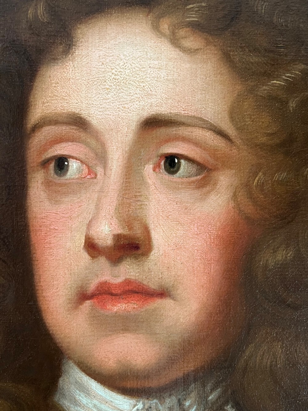 OIL ON CANVAS PORTRAIT OF CHARLES TALBOT, DUKE & 12TH EARL OF SHREWSBURY - STUDIO OF SIR GODFREY KNELLER.  View III