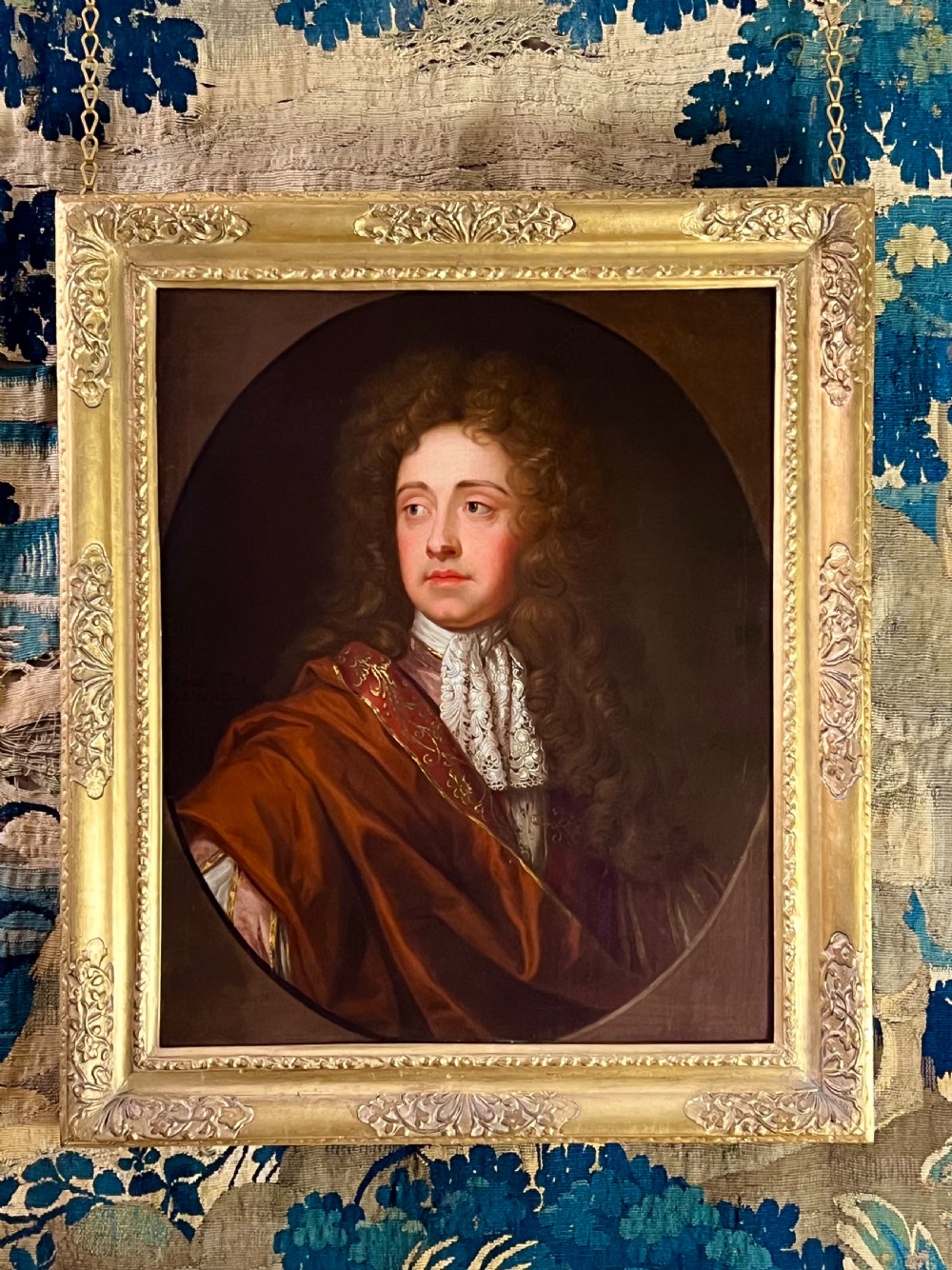 OIL ON CANVAS PORTRAIT OF CHARLES TALBOT, DUKE & 12TH EARL OF SHREWSBURY - STUDIO OF SIR GODFREY KNELLER.  View IV