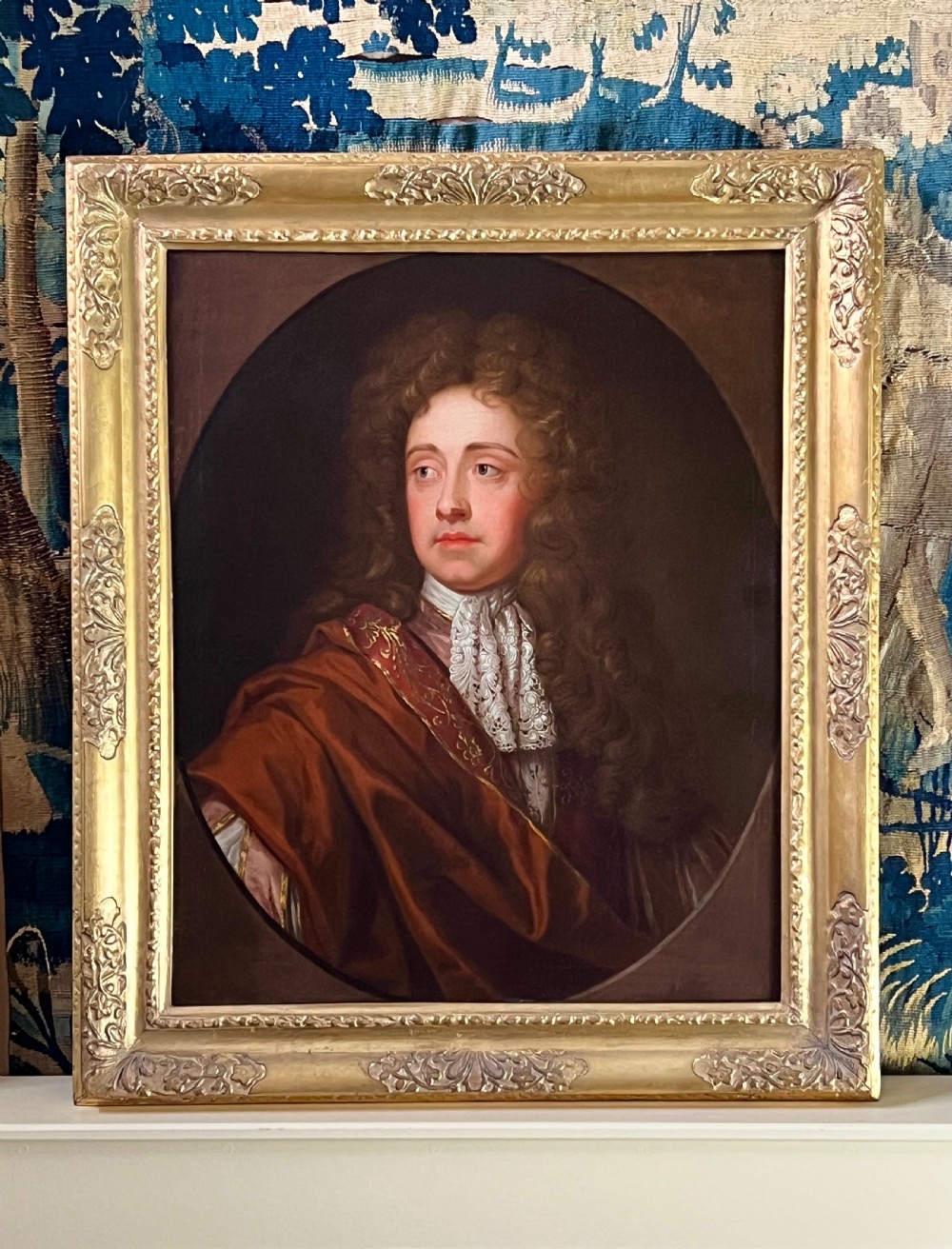 OIL ON CANVAS PORTRAIT OF CHARLES TALBOT, DUKE & 12TH EARL OF SHREWSBURY - STUDIO OF SIR GODFREY KNELLER.  View VI