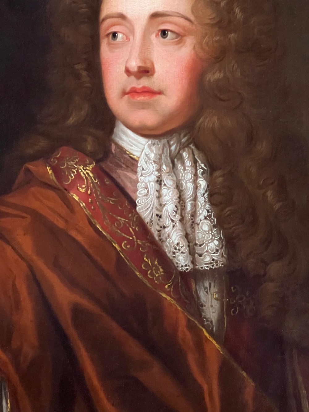 OIL ON CANVAS PORTRAIT OF CHARLES TALBOT, DUKE & 12TH EARL OF SHREWSBURY - STUDIO OF SIR GODFREY KNELLER.  View VIII