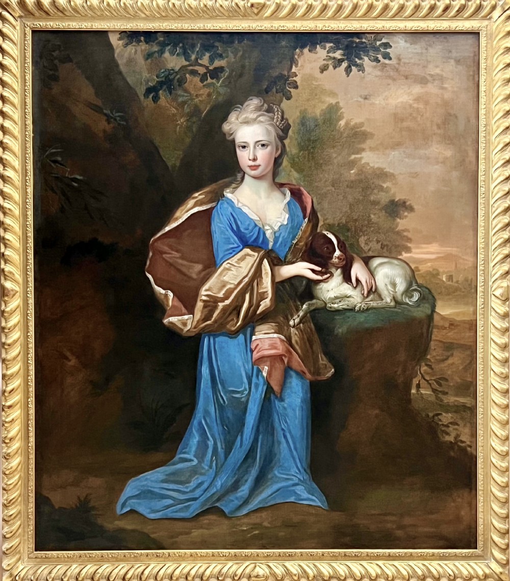 PORTRAIT OF A YOUNG GIRL WITH HER SPANIEL  - ATTRIBUTED TO ROBERT BYNG (1666-1720) View II